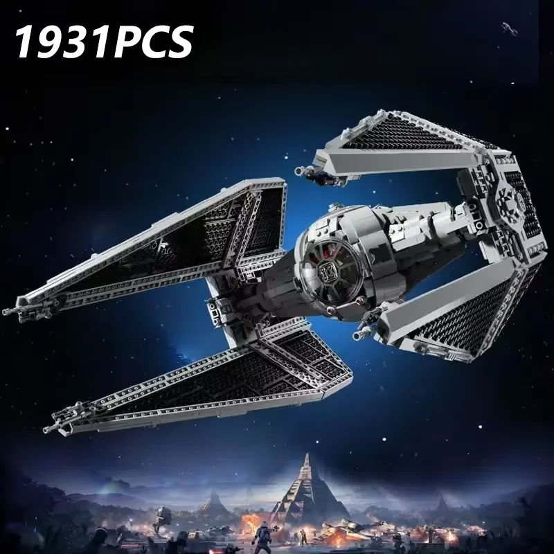 TIE Interceptors Spaceship Modified Imperial Fighters 1931PCS Building Blocks Compatible 75382 Assembly Model Sets Toy Kid Gifts