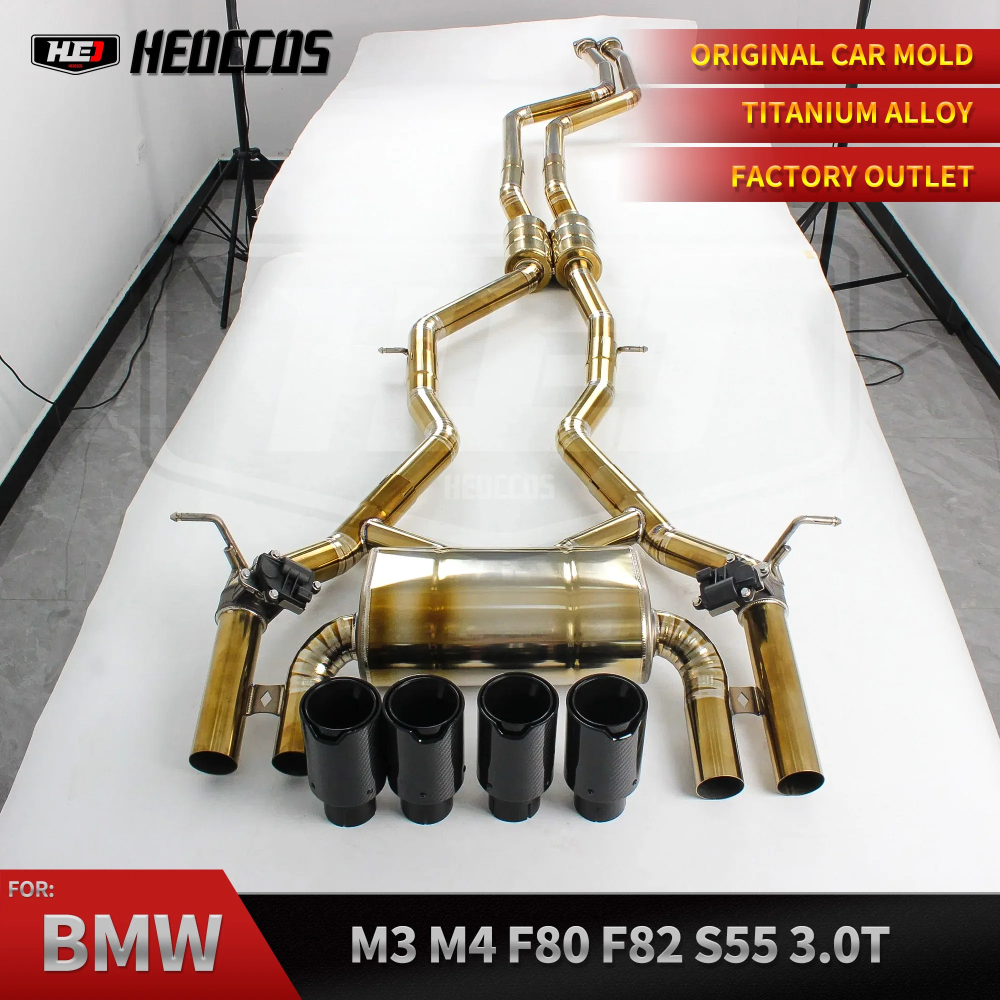 

HEO Titanium Alloy Catback Exhaust Escape For BMW M3/M4 F80/F82 3.0T 2014-2019 Exhaust Pipe Muffler with MP tips