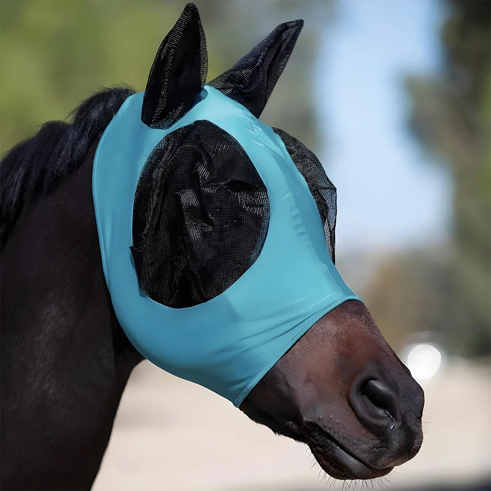 Fly Mask Bonnet Net Breathable Ear Masks Protector Ear Protection Horse Flying Mask Anti-Worms Horse Riding Equestrian Equipment