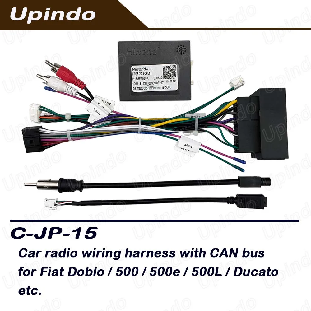 

Car Android Radio Accessories Cable Connector Socket with CAN Bus Decoder Power Wiring Harness for Fiat Doblo 500 500L Ducato