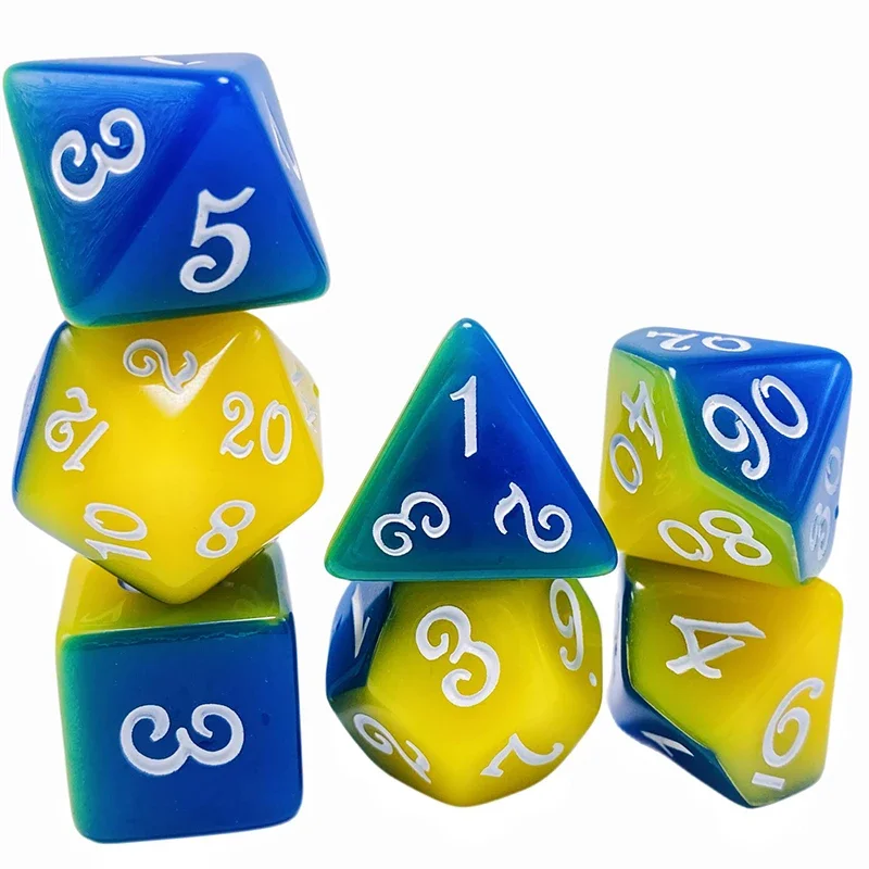 70/42/21/7Pcs DND Set di dadi poliedrici D4 D6 D8 D10 D12 D20 dadi a colori casuali per D & D RPG gioco di ruolo gioco da tavolo da tavolo