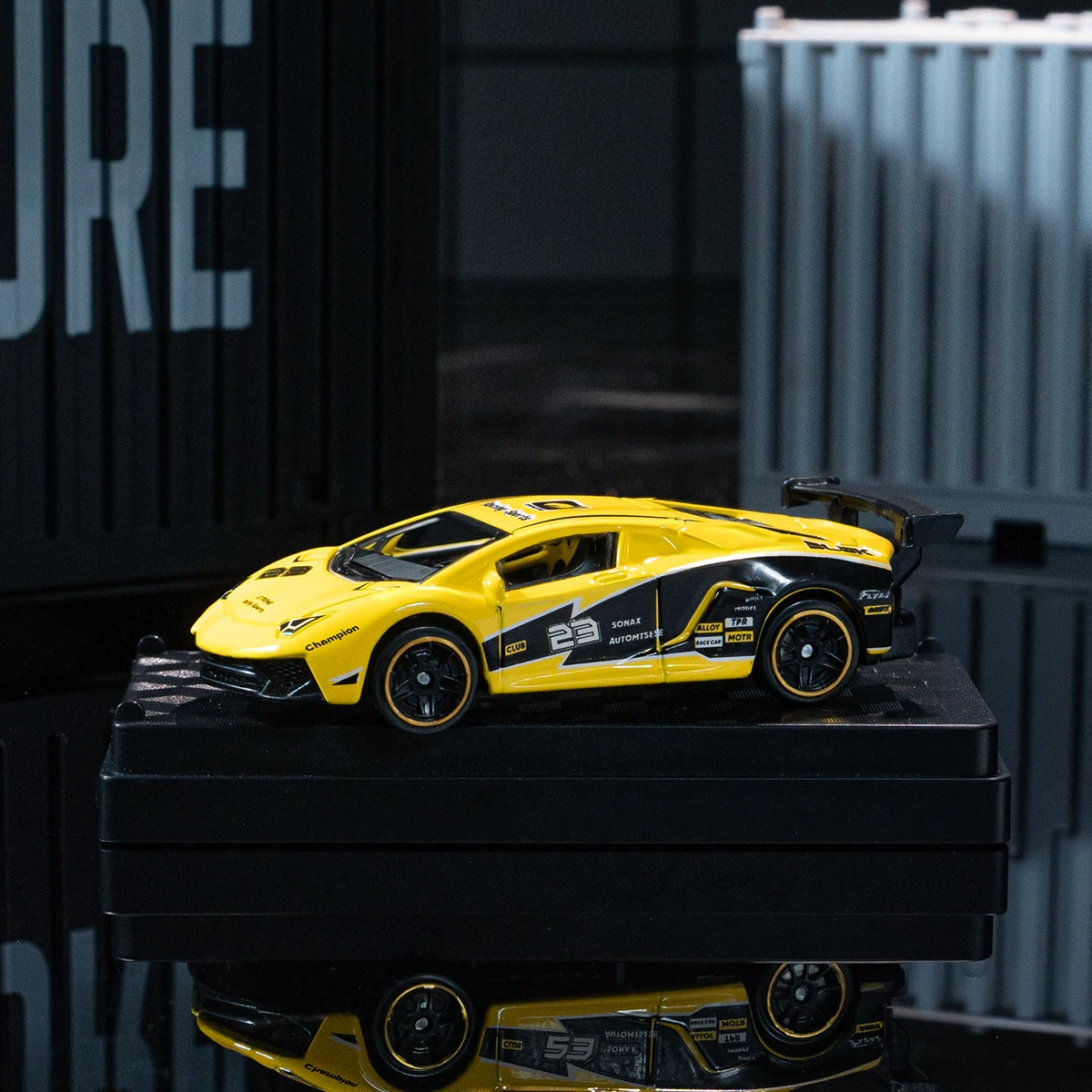 Aventador SVJ gegoten model, speelgoedauto's van legering, verzamelobjecten, raceornament op schaal 1/64, woondecoratie, cadeaus voor kinderen vanaf 3 jaar