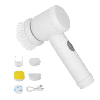 Elektrický čisticí kartáč s rotačním drhnutím, bezdrátový USB 3hlavý víceúčelový drhák na kuchyňské sporáky 10 nejlepší prodej elektrický kartáč na čištění - №9