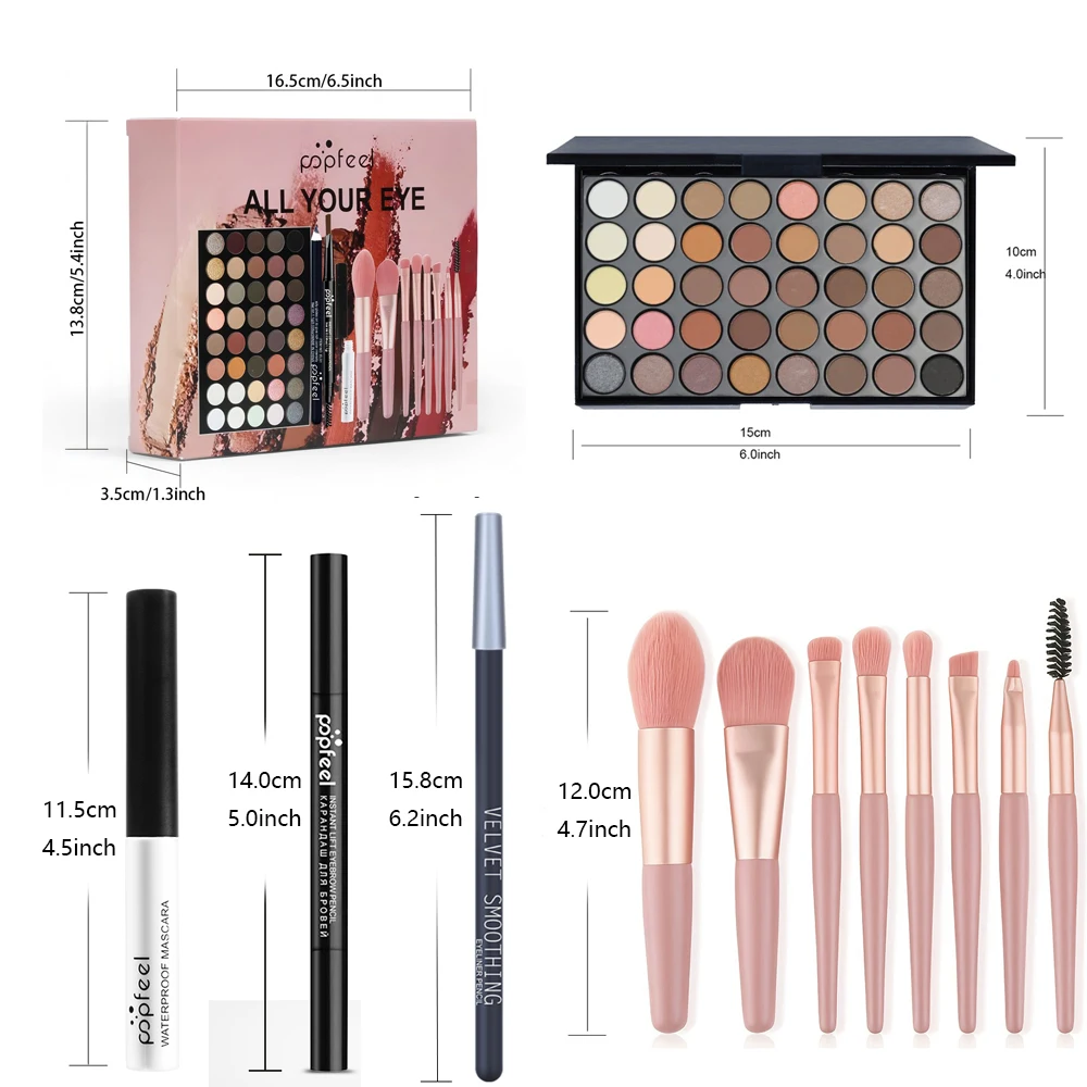 Paleta de sombras de ojos todo en uno, Kit de maquillaje para mujer, Kit completo, juego de maquillaje todo en uno, incluye sombra de ojos y paleta Facial