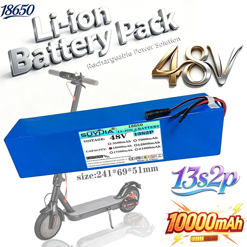 48V battery 10000mAh 18650 13S2P battery pack electric vehicle electric motorcycle DIY battery belt BMS