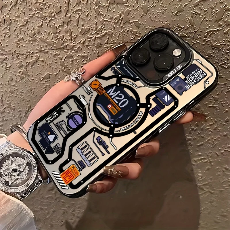 الإبداعية الدائرة اللوحة الأم نمط جراب هاتف آيفون 16 15 14 13 12 11 برو ماكس ماكس 8 7 زائد المضادة للسقوط متجمد الغطاء الخلفي #3