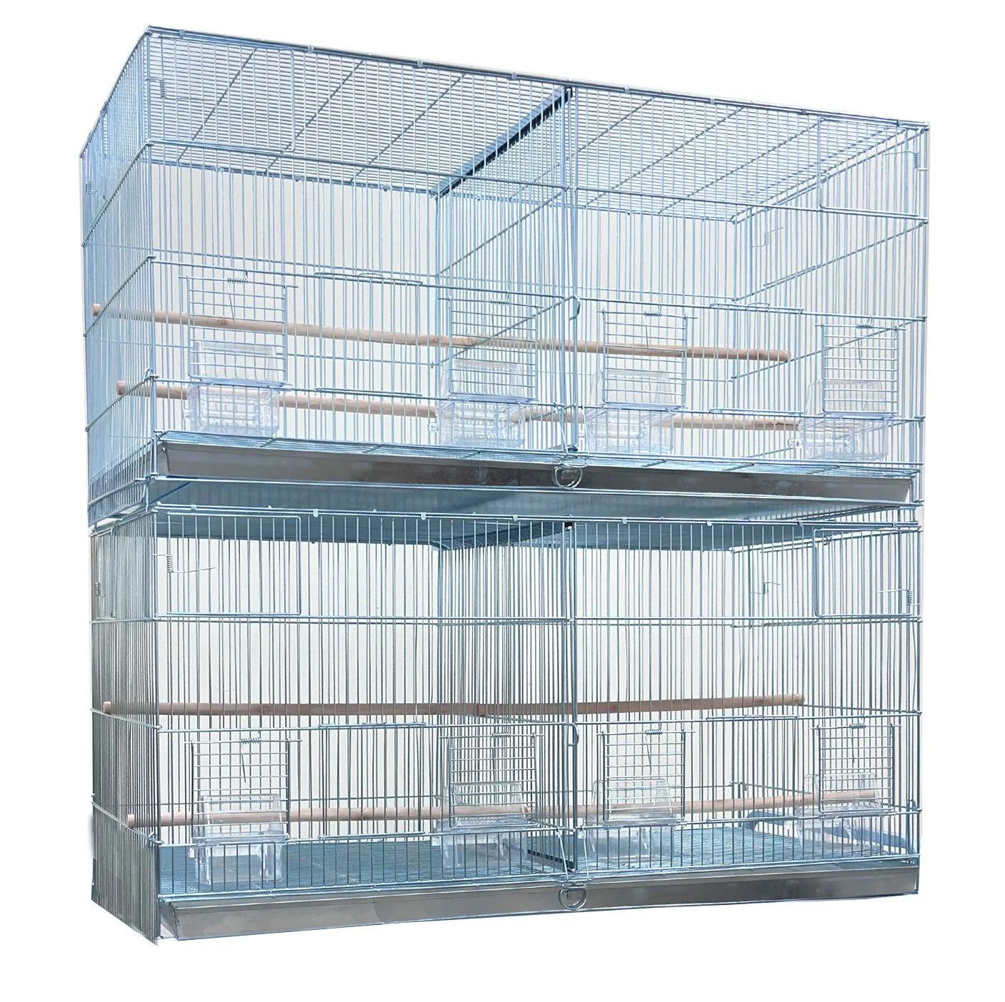2 of X-LARGE No Rust Galvanized Stackable Breeding Flight Bird Divider Nest Cage