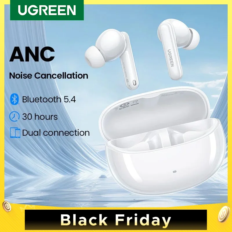 UGREEN Choice HiTune T3 Pro ANC Wireless Bluetooth Earphones TWS Headset Active Noise Cancellation, in-Ear Mics Phone Earbuds