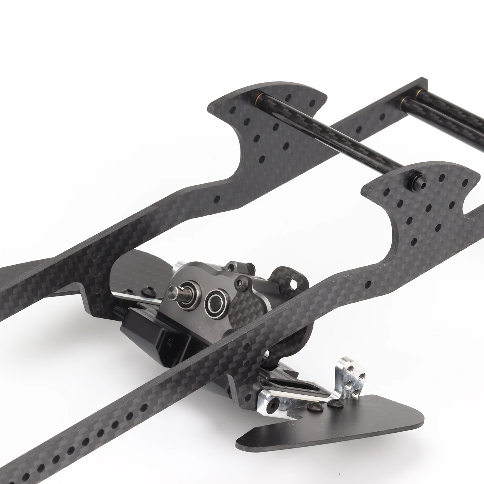 Kit telaio LCG per binario con telaio in fibra di carbonio LCG con piastra paramotore per trasmissione portale ultraleggera per 1/10 RC Crawler Capra SCX10