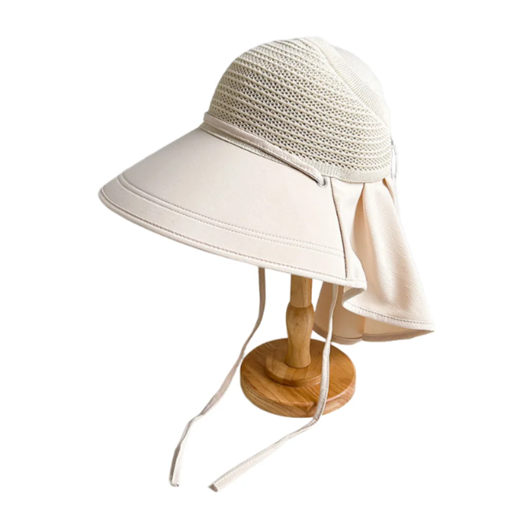 

Elegance Large Brim Sun Hat Foldable Breathable Wide Brim Sunhat Anti-UV Neck Protection Summer Fisherman Cap For Ladies Girl