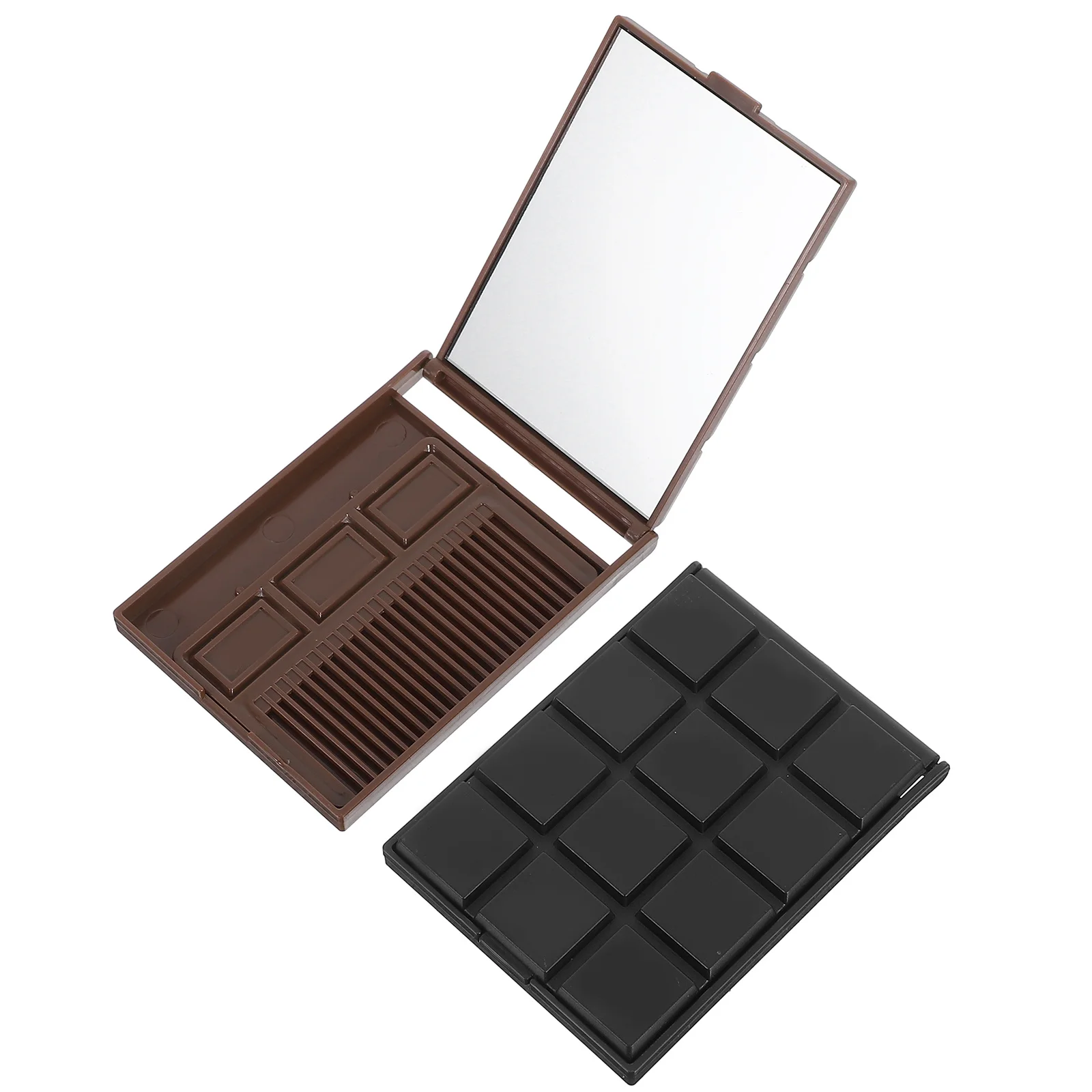 

2Pcs Mini Pocket Mirror Chocolate Shape Compact Lightweight Durable Mirror Makeup Essential Portable Gift for Women