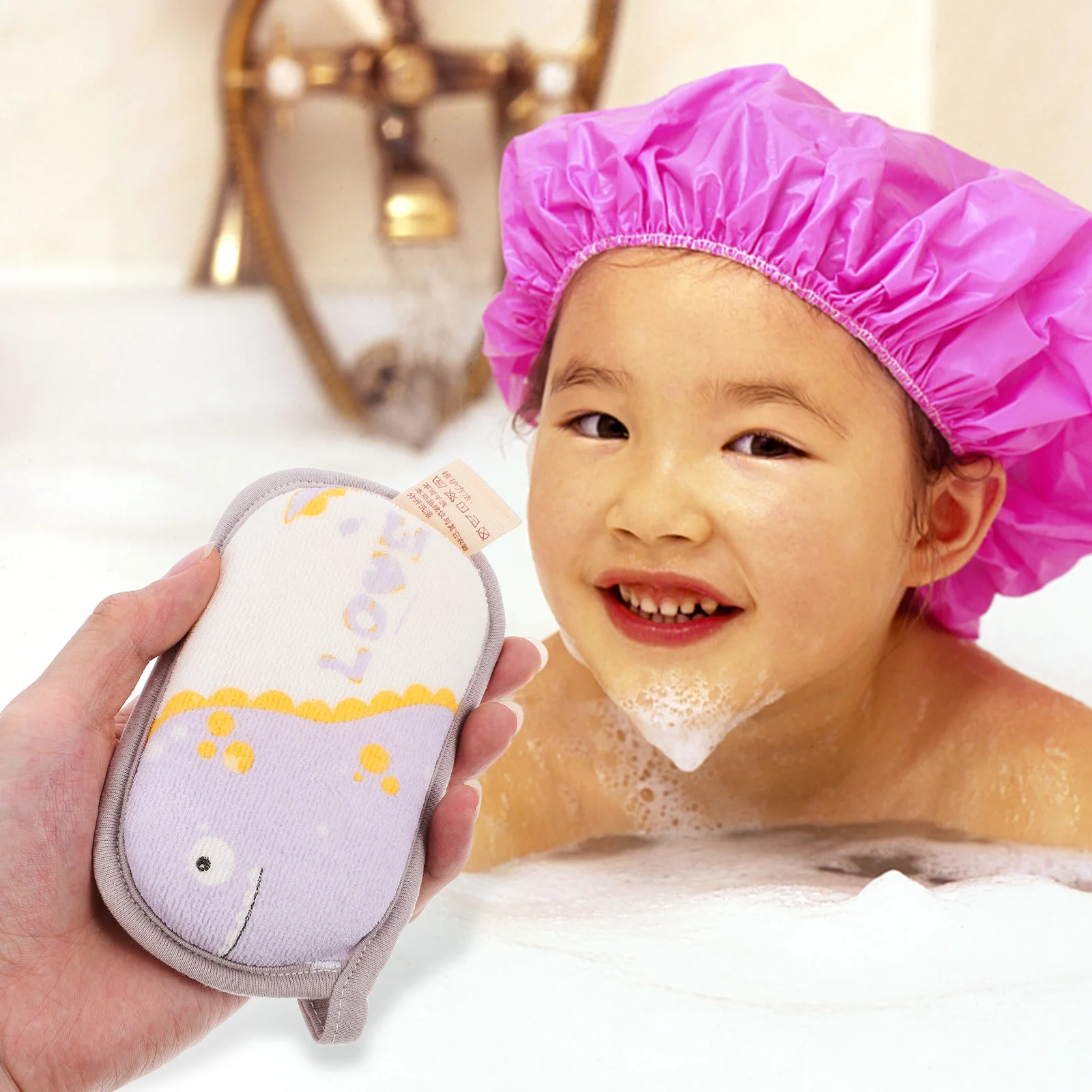 

Baby Bath Sponge Infant Towel Material Cartoon Newborn Bathing Soft Exfoliating Skin Gentle Storage Hanging Baby Bath