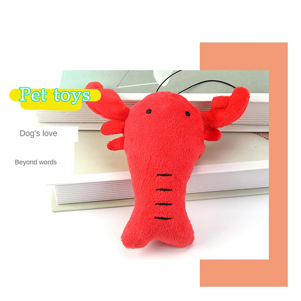 Squeak Plush Toy New Style Funny Plush Red Dogs Supplies Sounding Toy Household Interactive 16cm Long Crayfish Pets Supplies