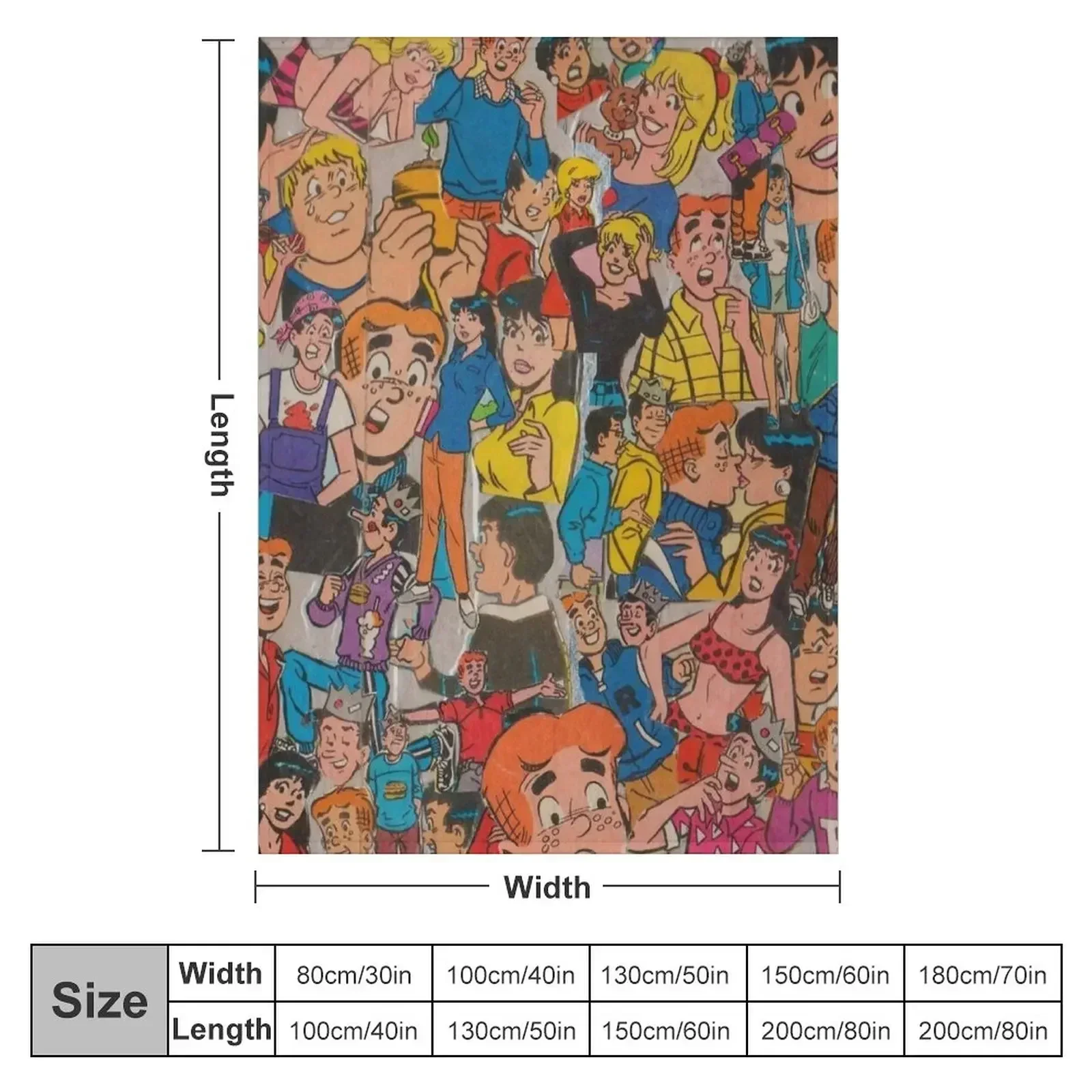 Archie Comics Collage Throw Blanket Blankets For Sofas manga Luxury Throw Bed covers Luxury St decorative Blankets