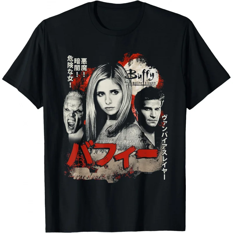 

0423 Buffy The Vampire Slayer Gift t shirt 100% cotton printed Tee Crew Neck Short Sleeve Graphic clothes All size tops S-6XL