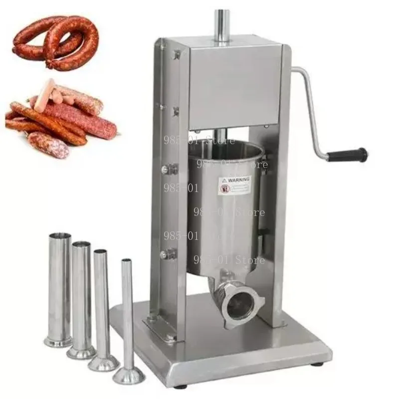 5L manual sausage stuffer, 304 stainless steel construction for home and commercial filling use