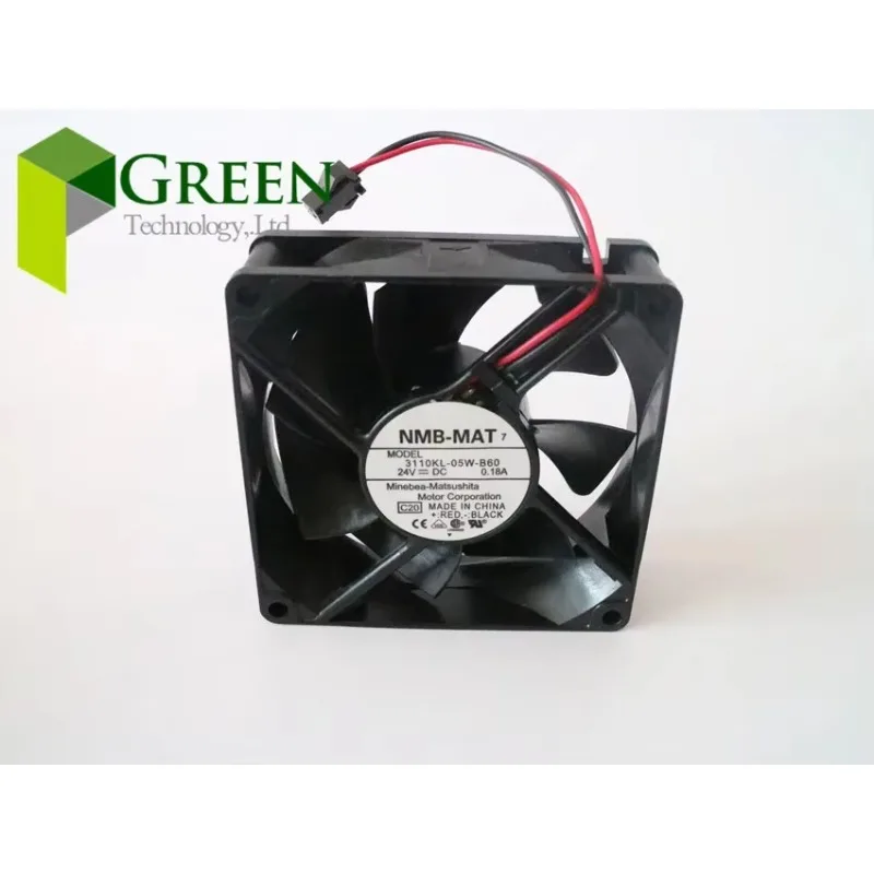 pa 2PCS  Original NMB 24V 0.18A 8025 8MM 80MM 80*80*25MM computer case Cooling fan 3110KL-05W-B60 with 2pin