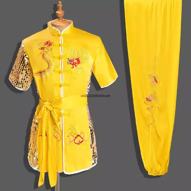 Men Women Chinese Traditional Dragon Wushu Uniform Kung Fu Clothing Set Martial Arts Uniform Tai Chi Kleding Taoist Shaolin