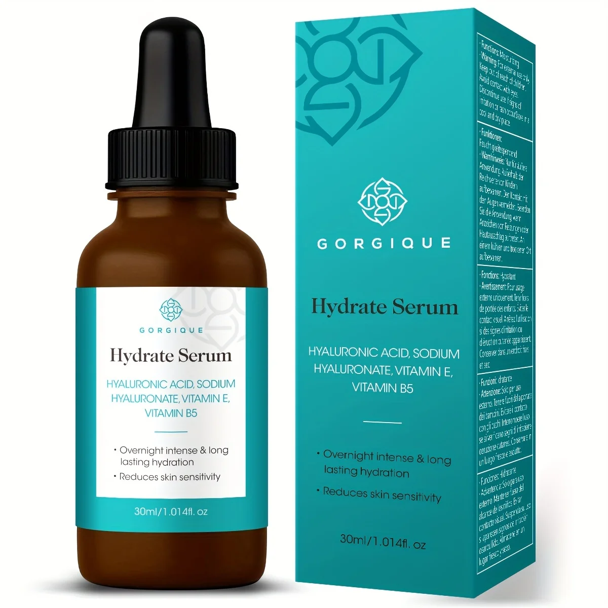 Hydrate Serum with Vitamin E B5 Hyaluronic Acid for Men & Women Soothes Hydrate Skin