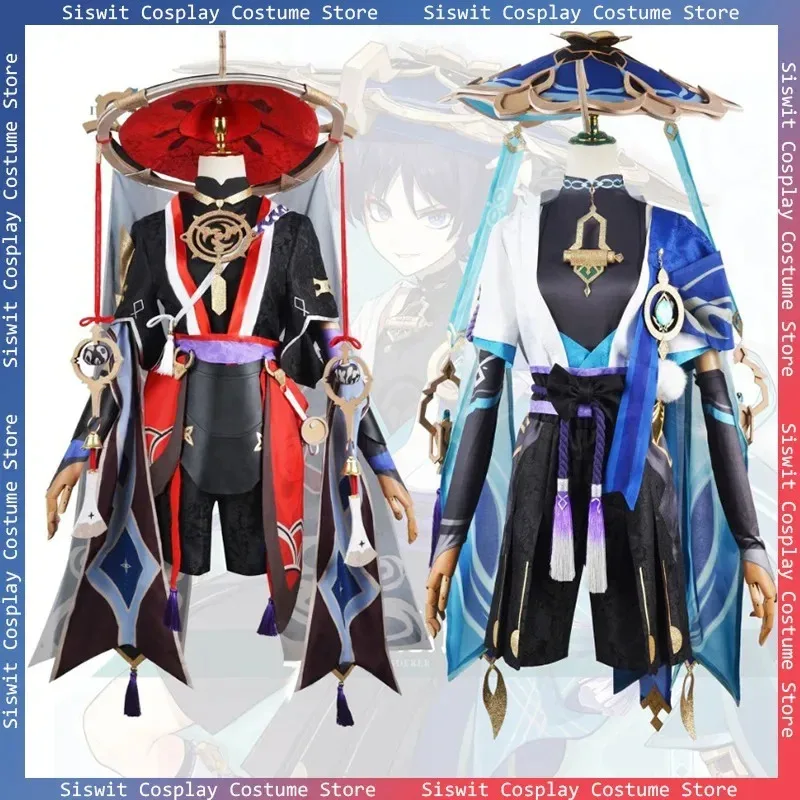 

Game Genshin Impact Wanderer Scaramouche Costume Cosplay Hat Props Accessories Full Set Uniform Party Anime Carnival Dress Up