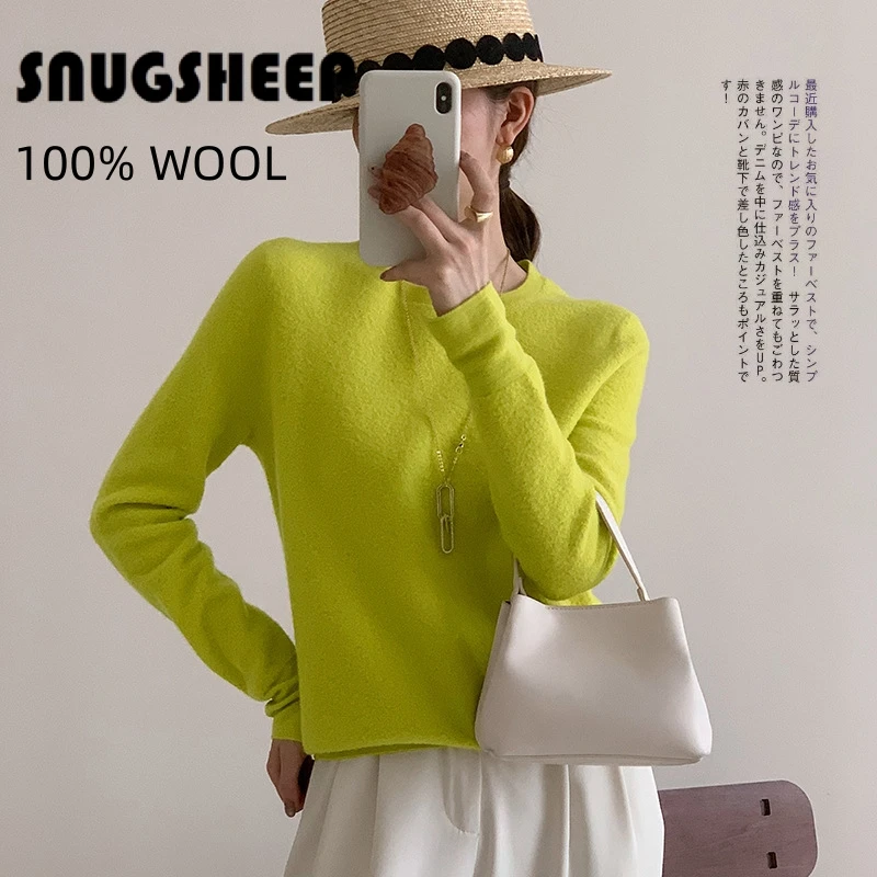 basic yellow top women pullover wool sweater fashion long sleeve clothes knitted white woman tops fall clothing sweaters jumper