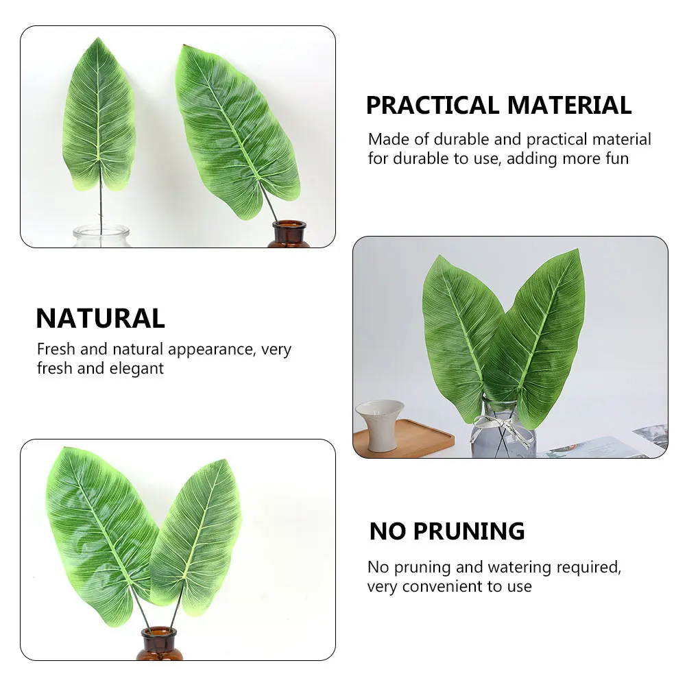 

20 Pcs Simulation Leaf Decoration Big Fake Plants Garden Artificial Outdoor Leaves Household Decorations Large Faux
