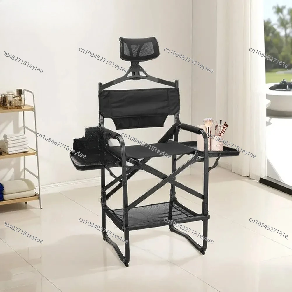 Heavy Duty Tall Folding Director Chair – Bar Height Padded Seat with Side Table & Foot Rest for Camping Home Patio