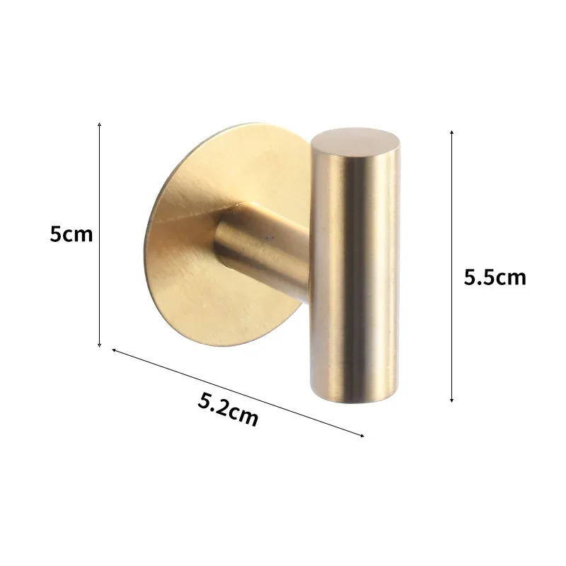 Gold Bathroom Hardware Set Self-sticking, 304 Stainless Steel Brushed Towel Bar Paper Holder Accessories Set without Nails