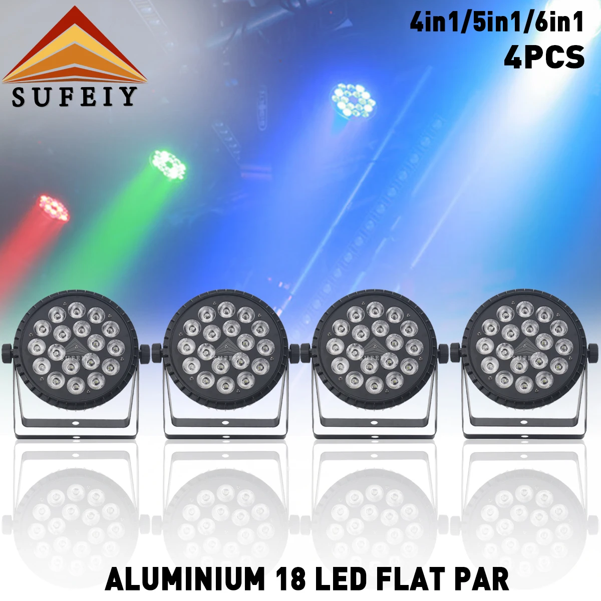 

Без налога, 4 шт., 18x1, 2 Вт/18x1, 8 Вт, светодиодный Par Светильник RGBW, 4 в 1/RGBWA UV6 в 1, плоский парный фонарь DMX512, профессиональное оборудование для освещения сцены