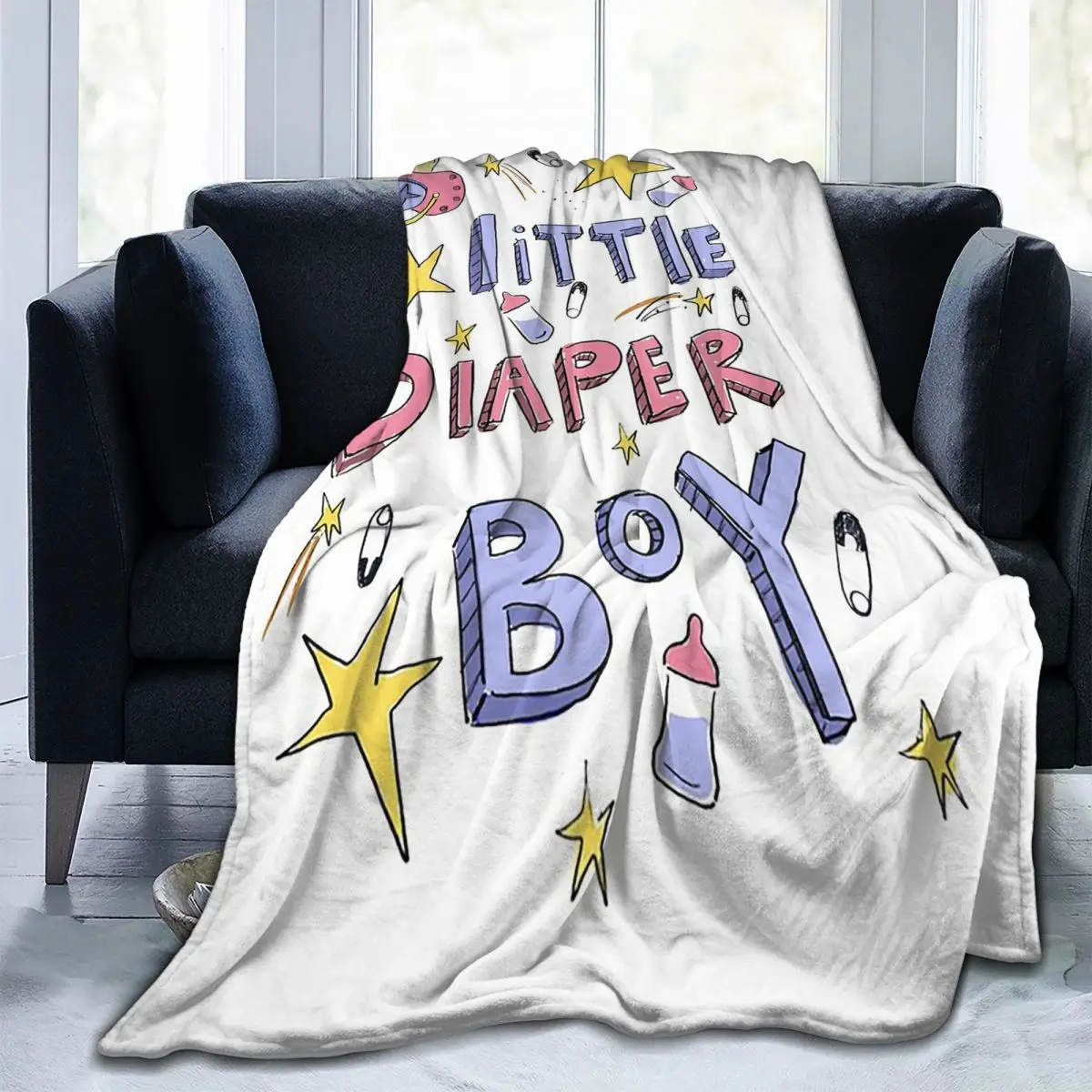 

Little Diaper Boy Abdl Blanket Fleece Sofa Throw Blanket Lightweight for Couch Bedding Outdoor Throws Bedspread Quilt
