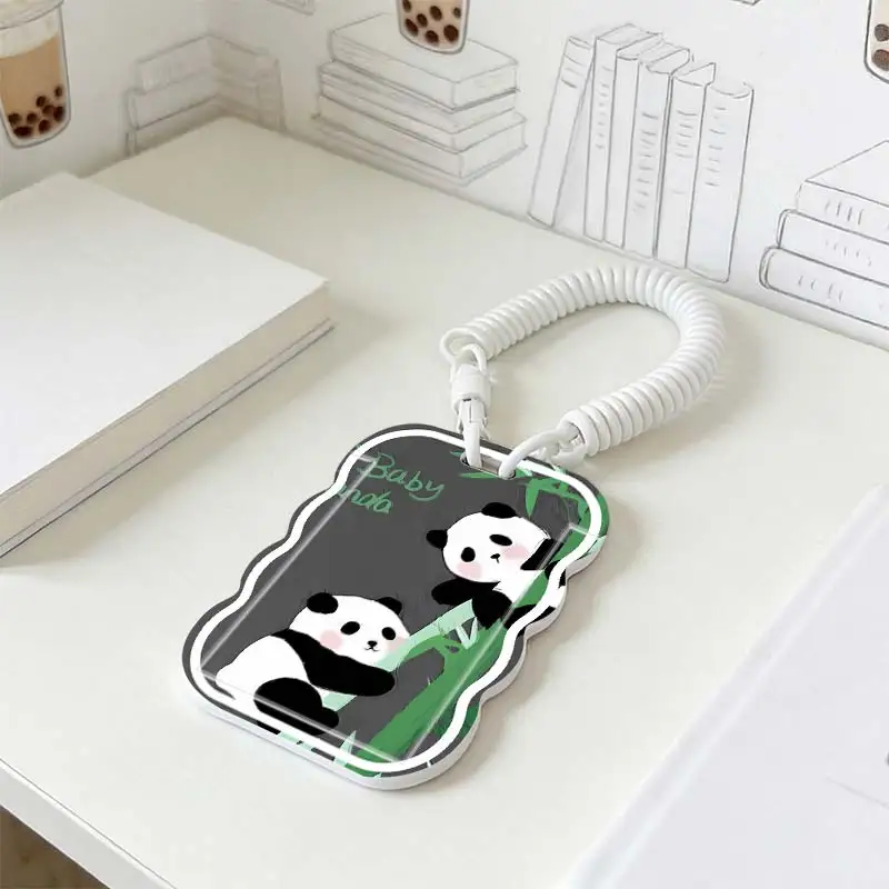 Card Sleeve for Kpop Photocard Holder Student Bus/Meal Card Protection Case Photo Protector Stretchable Spring Cord