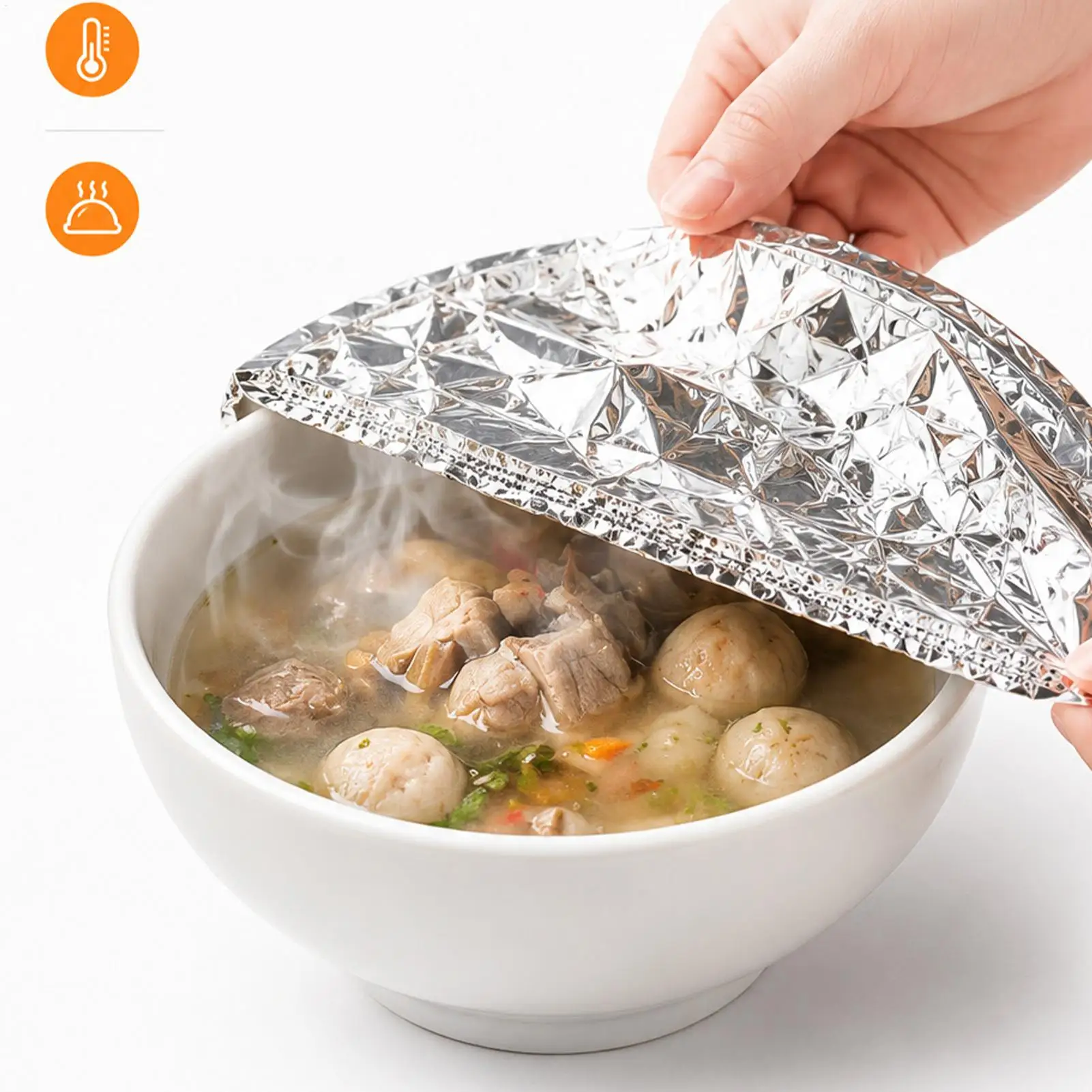 Aluminum Foil Film Food Cover 10Pcs Food Grade Disposable Food Covers Saran Wrap Fresh-keeping Lid Vegetable Insulation Cover