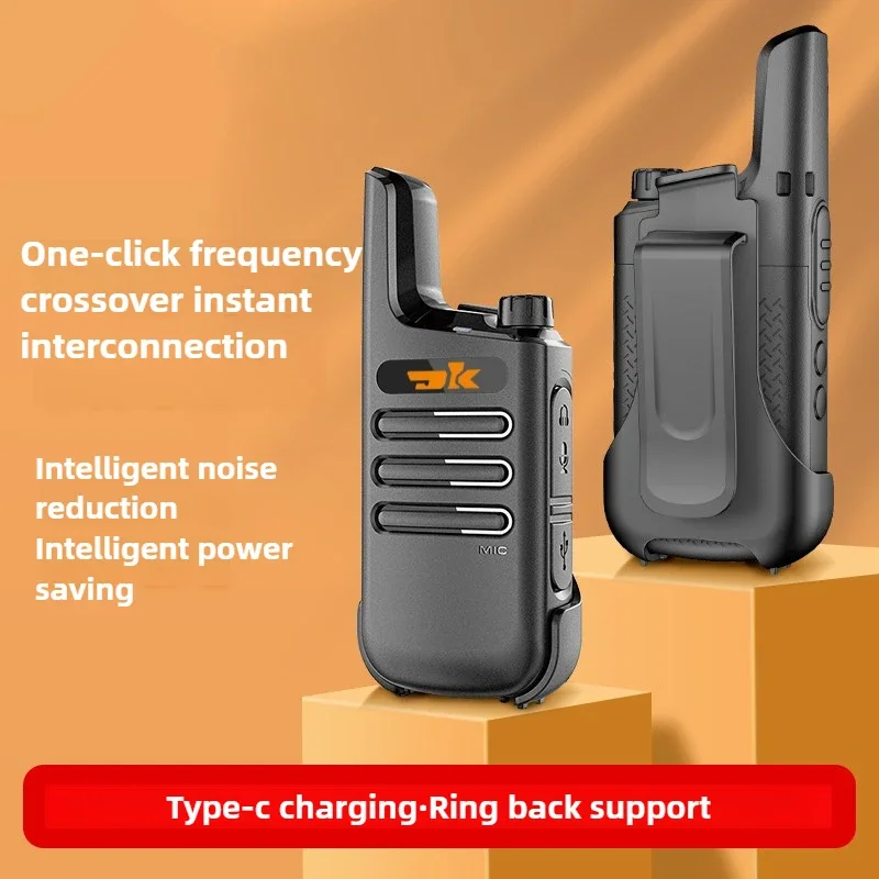 Mini Walkie Talkie 400-480MHz 16Channels UHF Radio Tpye-C Wireless Copy Frequency Portable Two Way Radio for Hotels Restaurants