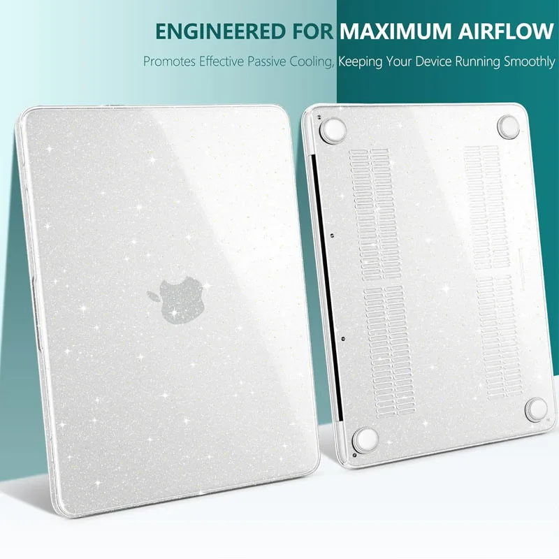 Hard Case For Macbook Air 13 15 13.6 pro 16 14 13 Sparkly Cute Transparent Protective Cover Macbook NEO 13 2026 M5 M4 M3 Shell
