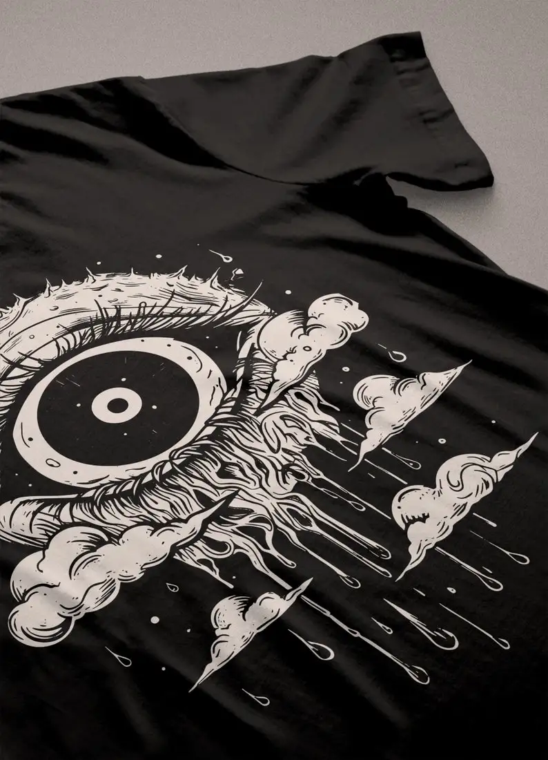 Weirdcore Eyeball in the Clouds TShirt  Dreamcore Aesthetic  Grunge Clothing  Edgy Trippy Shirt  Horror eGirl clothes