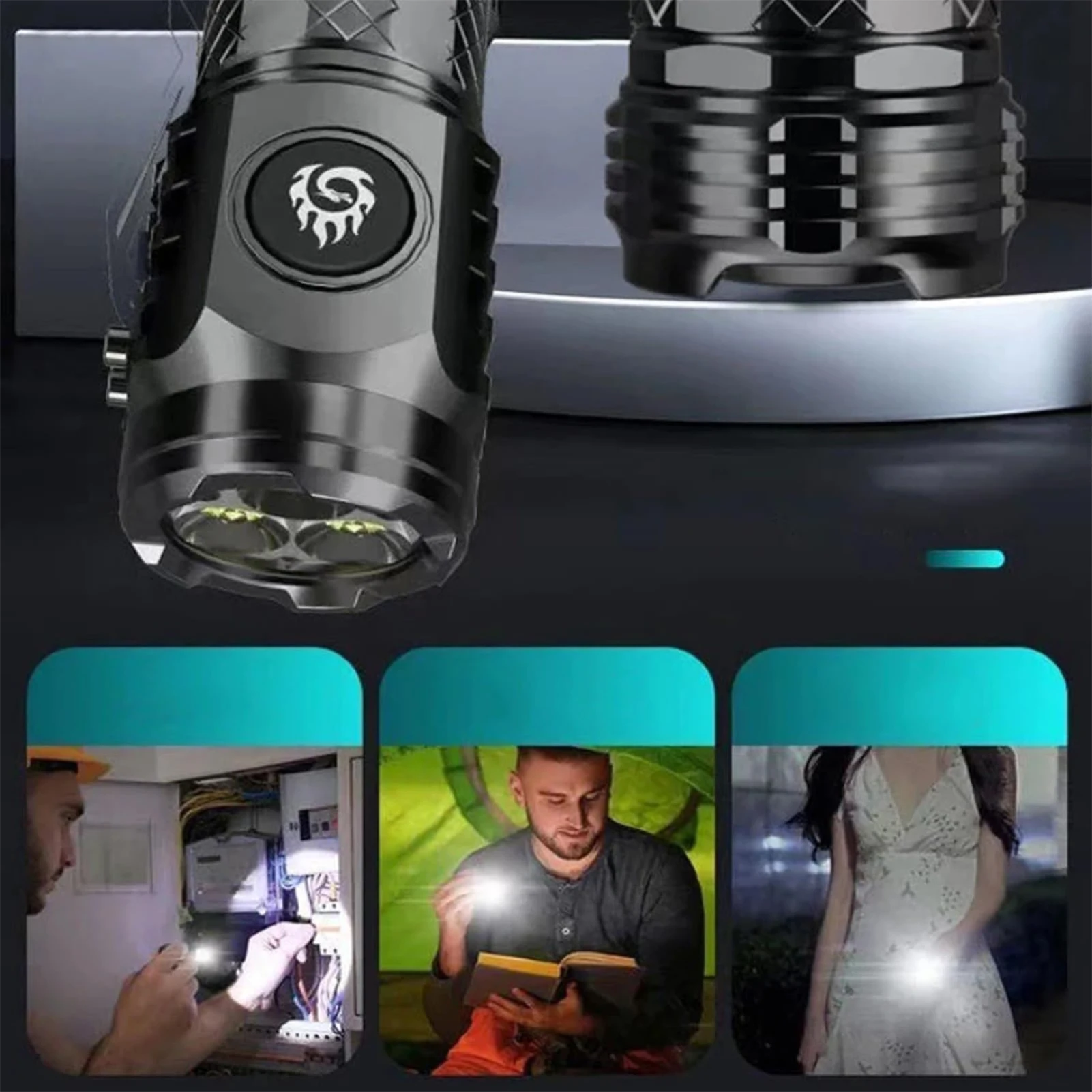 High Lumens Mini Flashlight Zoomable Water-Resistant Flashlights for Home Use Outdoor Activities
