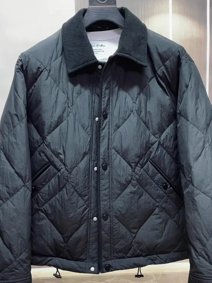 

High Quali Faionable Men's down Jaet Collared Outerwear Autumn Winter New Arrival Versatile Busin Sle Stand Fit