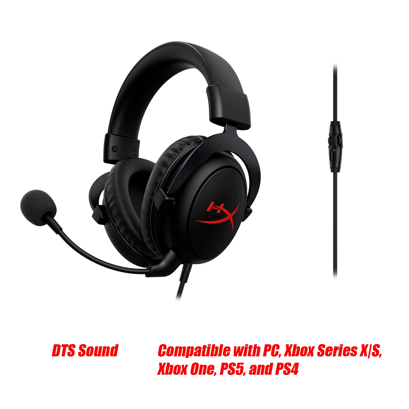 Original HyperX Cloud Core DTS Wired Headset Gaming Headphones Gamer Noise Cancelling Microphone Controller For Pc