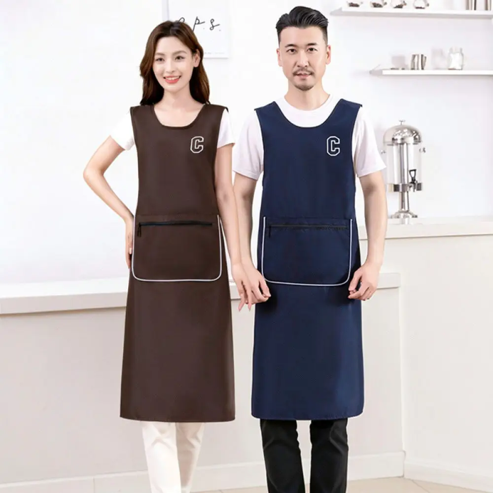 Oversized Waterproof Kitchen Bib Oilproof Chef Apron Sleeveless Cooking Tabard Comfortable Workwear For Home Restaurant