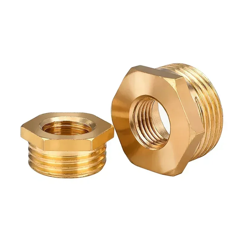 Brass 1/8 1/4 3/8 1/2 3/4 Female To Male Threaded Hex Bushing Reducer Copper Pipe Fitting Water Gas Adapter Coupler Connector