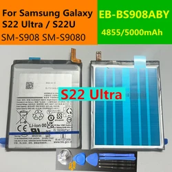 New Replacement Battery EB-BS908ABY For Samsung Galaxy S22 Ultra S22U SM-S908 SM-S9080 Mobile Phone Batteries 5000mAh