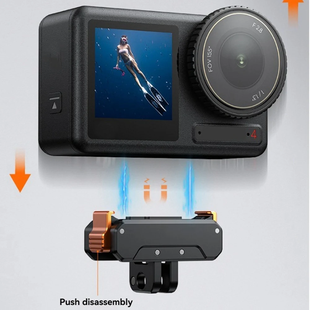 COTS-tAdapter Base for DJI Action5 Pro/4/3 Dual Interface Plate Magnetic Quick Release Base Folding