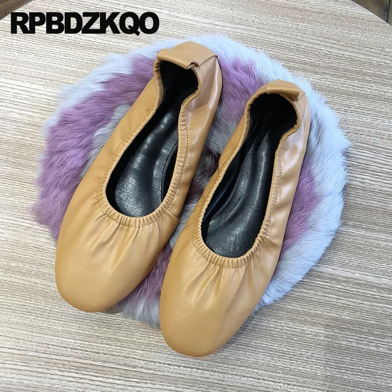 11 Shoes Big Size Pink Women Silver Large Ballerina 10 Work Metallic Slip On Glove Gold Foldable Ballet Flats Ladies Round Toe