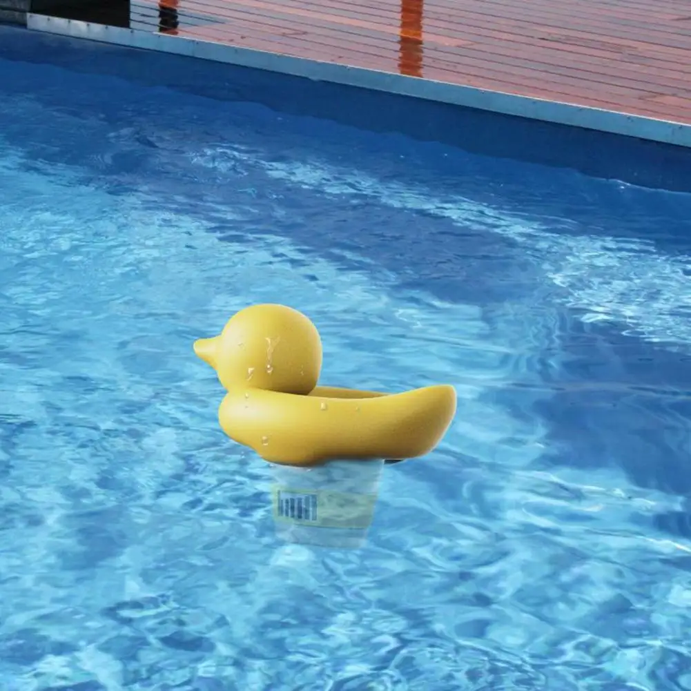 Pool Tablet Dispenser Reusable Disinfection Floating Duck Shape Pool Chlorine Applicator Not Sinking Floating Chlorine Dispenser