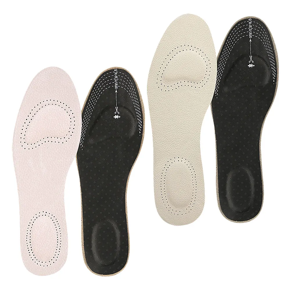 

2 Pair Insoles Shoe Pads Inserts Sports Work Anti Slip Women Shockproof Breathable Latex Sole Pad Flat Athletic Foot