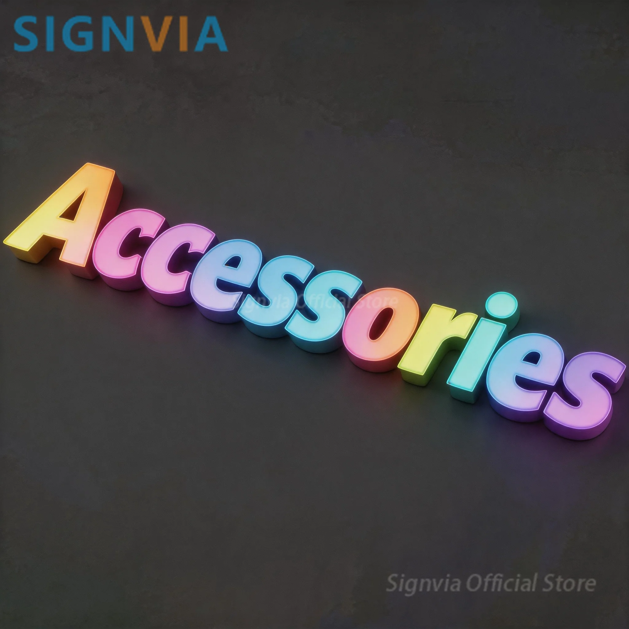 3D Acrylic Led Luminous Accessories Sign, Custom Neon Restaurant Logo, Light Behind Luxury Brand Business Shop Letter Signage view 3