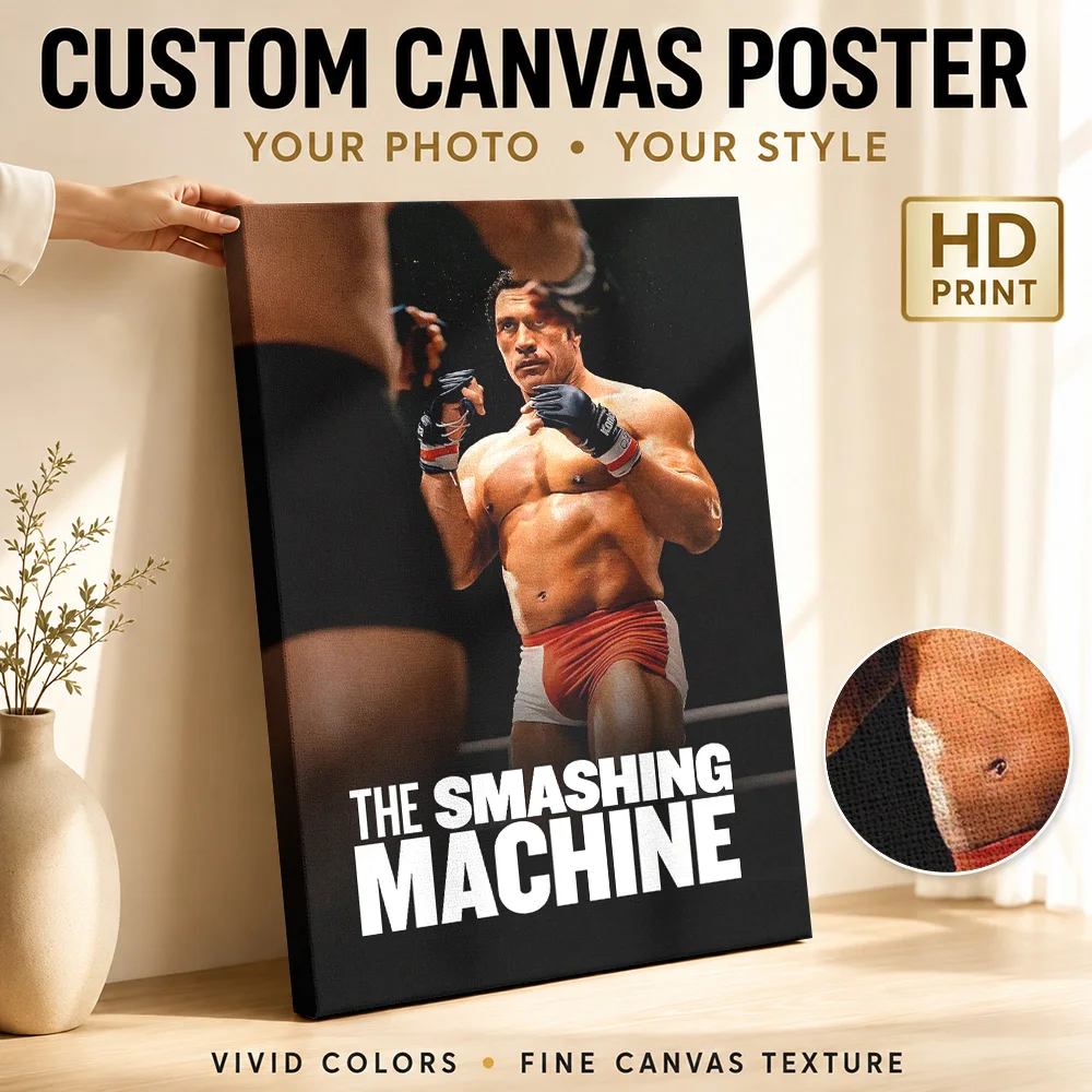 The Smashing Machine Movie Canvas Painting Poster Custom Vintage Movie Wall Art for Man Cave Decor Ready to Hang Gift for Fans