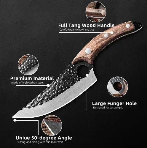 Kitchen Knife Handmade Forged Butcher Knife Boning Knives Meat Cleaver Vegetables Cutter Professional Household Chef Cook Knife