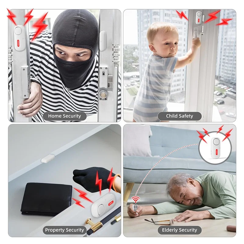 A92Z Wireless Door Alarms When Opened With Remote,Door Security Sensor Chime Window Alarm Pool Alarm Door Alarm 2 Pack