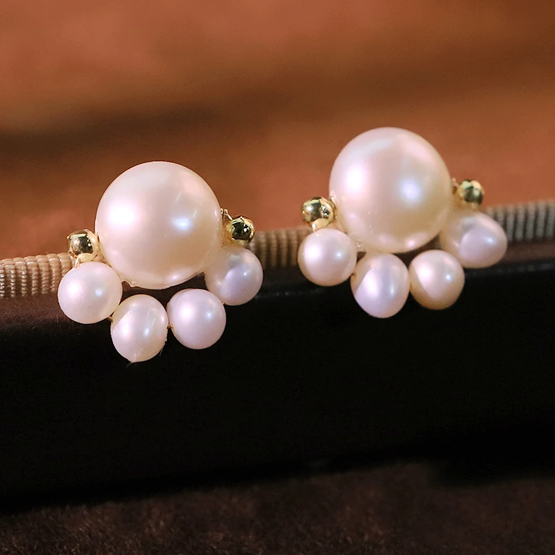 

Натуральный пресноводный жемчуг, кошачий коготь, медные серьги из бисера, милые модные дизайнерские серьги, подарок для жены, женские украшения GE1786